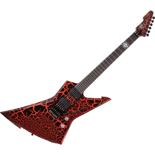 Schecter Balsac E-1 FR Electric Guitar in Black Orange Crackle sku number SCHECTER1559