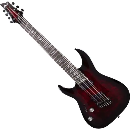 Schecter Omen Elite-7 Multiscale Lefty Guitar Black Cherry Burst sku number SCHECTER2468