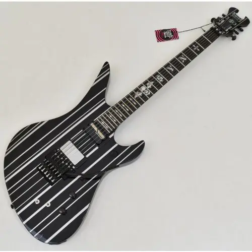 Schecter Synyster Custom-S Guitar Gloss Black Silver Pin Stripes B-Stock 0530 sku number SCHECTER1741-B0530