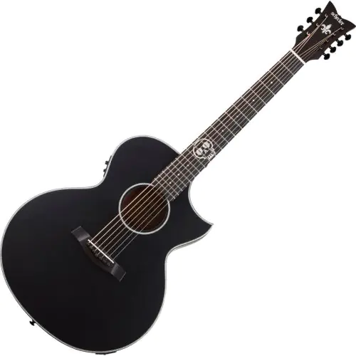 Schecter Regulo Caro-7 Acoustic Electric Guitar Satin Black sku number SCHECTER3719