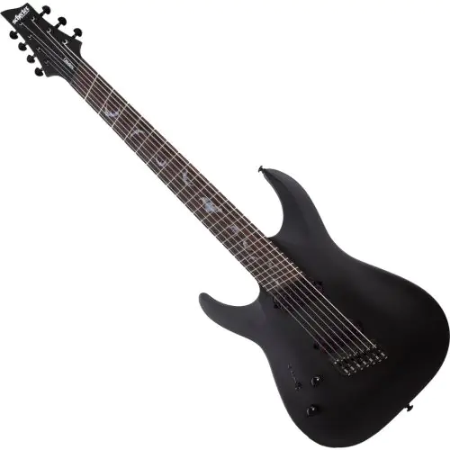 Schecter Damien-7 Multiscale Lefty Guitar Satin Black sku number SCHECTER2478