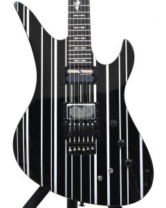 Schecter Synyster Custom-S Guitar Gloss Black Silver Pin Stripes sku number SCHECTER1741